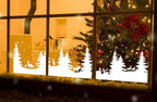 Christmas Stencils for Window Glass Large Christmas Stencils for Door Mats Forest Deer Winter Scene Holiday Stencil for Painting on Wood Doormat Fabrics Decor