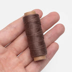 WUTA Leather Waxed Thread Round Polyester Sewing Threads with 12 Pcs Needles and Storage Bag Leather Craft Hand Stitching Line DIY Bracelet Thread Repair Work Cord (0.45mm
