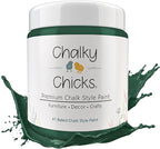 Chalky Chicks All-in-One Chalk Paint for Furniture or Cabinet - 16 Fl Oz - Matte Finish Shamrock (Dark Green) for Metal, Wood Furniture Paint - No Sanding All-in-One for Home Decor & Crafts, USA Made