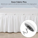 12 Colors Fabric Covered Button Twist Pins Dust Ruffle Pins- for Sofa，Upholstery，Armchair Caddies, Armrest Covers,Bed Skirts, Slipcovers, Headliners (Rice White, 12)