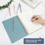 Ddaowanx Gel Pens, 0.5mm Fine Point Quick Dry Blue Ink Pens Retractable, Cute Colorful Barrel Smooth Writing Pen, Aesthetics Gifts for Women Men (6 Pcs-Blue Ink)