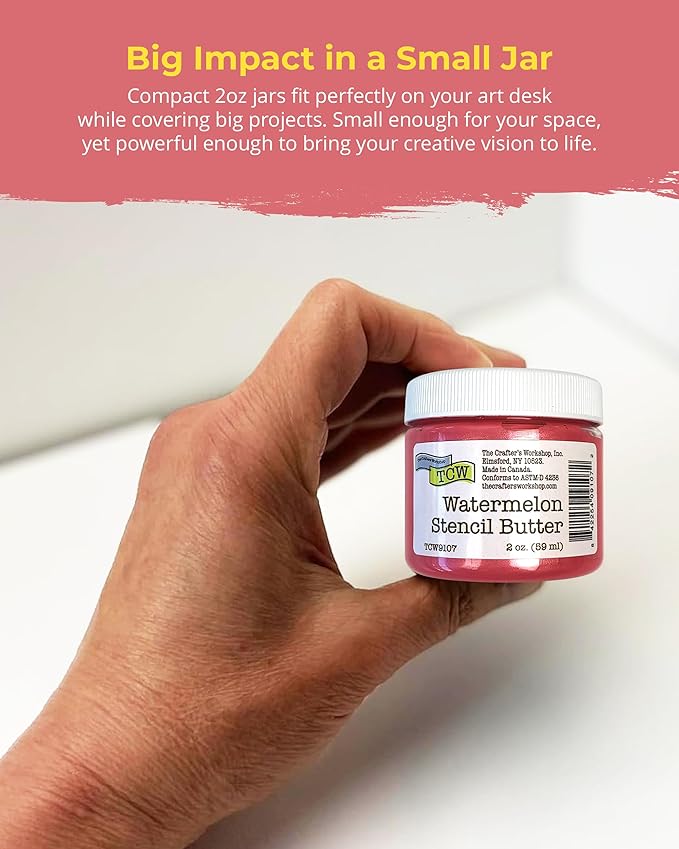 The Crafter's Workshop Stencil Butter - Blooms Acrylic Paint Set - Boutique Metallic Texture Paste for Art, Canvas, Journals, & Cards - 4 x 2oz Jars