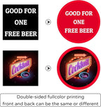 500 Personalized Plastic Chips, Custom Poker Chip, Print Your Logo Image or Text, Good for Golf Ball Markers, Challenge Coins, Business Cards, Drink Tokens