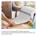 White Freezer Paper 24" x 13200" (1100 feet) with Cutter - USA-made Large Freezer Paper Roll for Meat & Fish - Poly-Coated Food Wrapping Material for Freezing by IDL Packaging