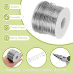 MECCANIXITY 20 Gauge Anodized Aluminum Craft Wire Bendable Bonsai Training Wire 771 Feet 0.8mm for Sculpting Crafts Wreath Floral Beading Jewelry Making, Silver Tone
