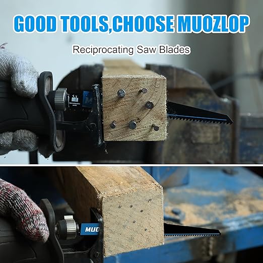 2 Pack 12 inch Reciprocating Saw Blades Set，6 TPI High Carbon Saw Blades for Wood with Nails，Saw Blades with Organizer Case (2, 6T/12inch)