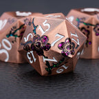 Purple & Red DND Metal Dice, 7PCS Aluminum Dice Set with Gift Case for Dungeons and Dragons, RPG, MTG, Pathfinder