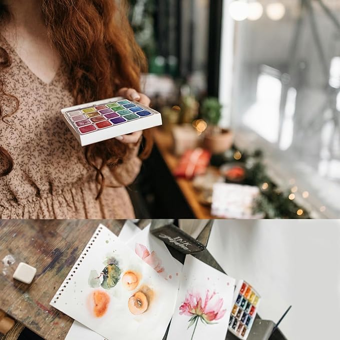 Watercolor Paint Set - Multiple Color Options with Pearlescent Effect, Portable Design, Easy to Mix, Environmental Protection Material, Widely Applicable for Kids and Art Enthusiasts, Perfect for Water Color Paint Sets
