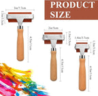 Supkiir 3Pcs Rubber Brayer Roller, Mix Size Rubber Roller Tool for Printmaking, Ink Roller Stamping Brayers with Comfort Grip Construction Tools for Craft Wallpapers Scrapbooks