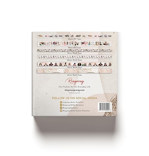 Rongrong This is My Year PET + Washi Tape Box Set – Dream Big & Plan Bold! Motivational Tapes with Chic Art for Planners, Journals, Scrapbooking, Hobonichi & Creative Goals