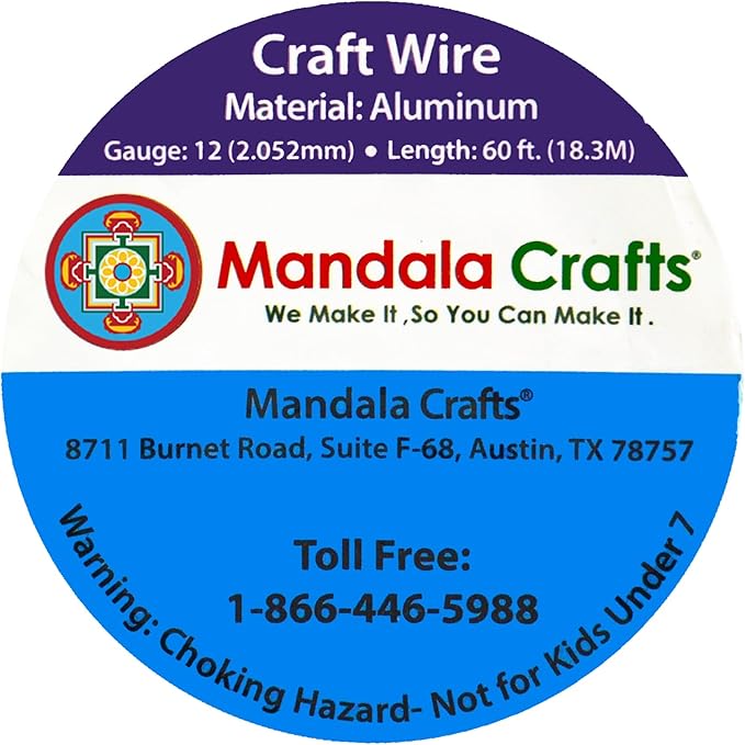 Mandala Crafts 12 Gauge Anodized Aluminum Craft Wire for Jewelry Making - 60 FT Colored Flexible Magenta Wire - Bendable for Bonsai Armature Crafting Sculpting