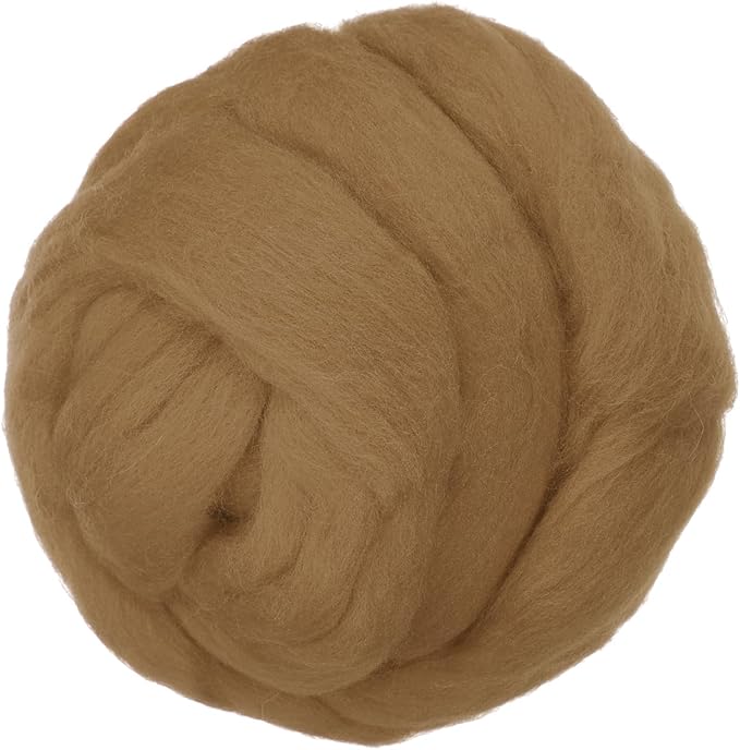 PATIKIL Wool Roving Yarn, 150G/5.3OZ Soft Felting Wool Pure Chunky Roving Yarn Bulk for Needle Felting Knitting Blanket Spinning Weaving DIY Craft, Dark Coffee