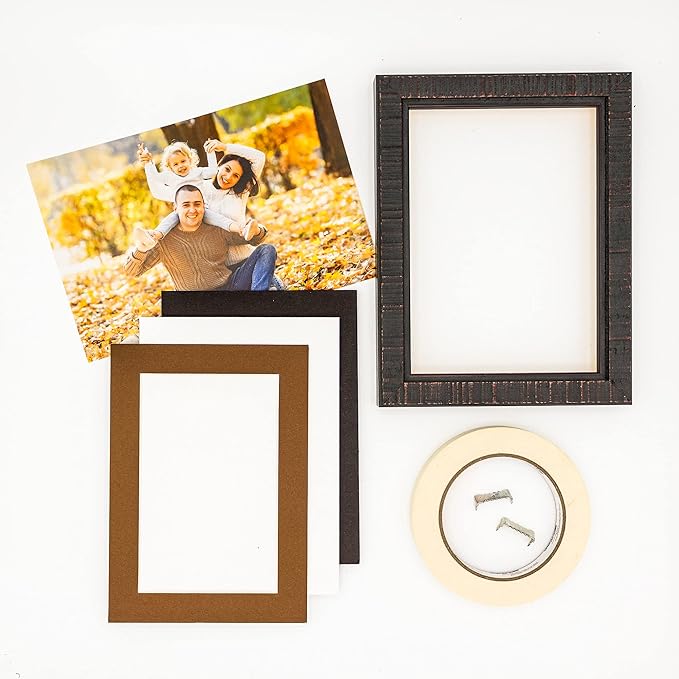 5x7 Mat for 8.5x11 Frame - Precut Mat Board Acid-Free Brown 5x7 Photo Matte Made to Fit a 8.5x11 Picture Frame, Premium Matboard for Family Photos, Show Kits, Art, Picture Framing, Pack of 25 Mats
