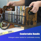 DVD Storage Shelve Blu ray Holder, DVD Rack Hold Up To 28 DVD Cases, Stackable DVD Tower also Used for CDs, Video Game Cases, Vhs Taps, Desktop organizer at Home Or Office