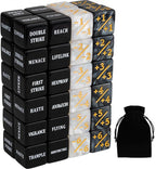 48 PCS MTG Dice Counters Bulk Black Ability Keywords Counter Marble Life Buff Tokens Dice Compatible with Magic The Gathering Cards Game Accessories