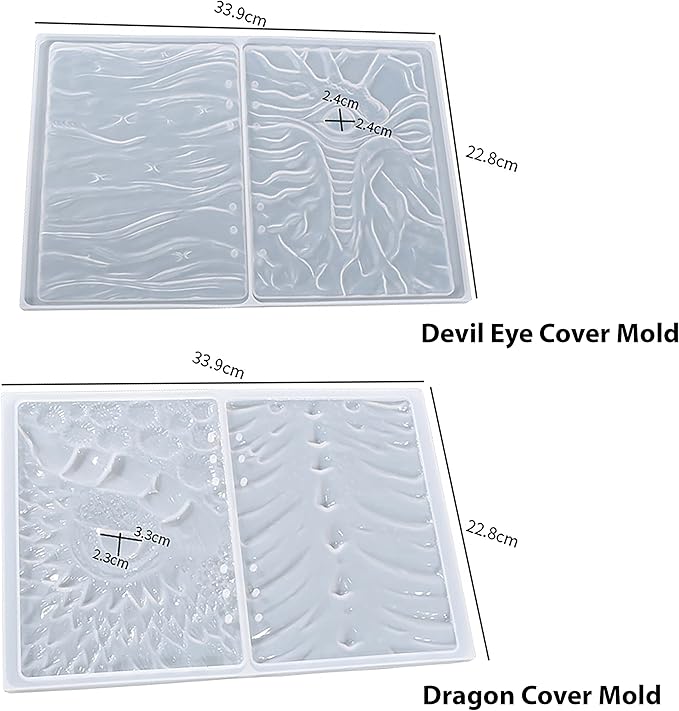 2 Set Cover Mold Dragon Resin Eye Devil Table Decoration Flower 3D Chocolate Silicone for Candle