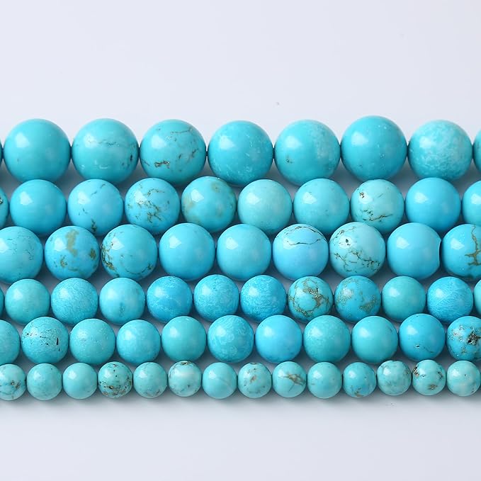 4mm 90pcs A+ Natural Blue Turquoise Beads Round Spacer Loose Stone Beads for Jewelry Making DIY Bracelet Necklace Accessories