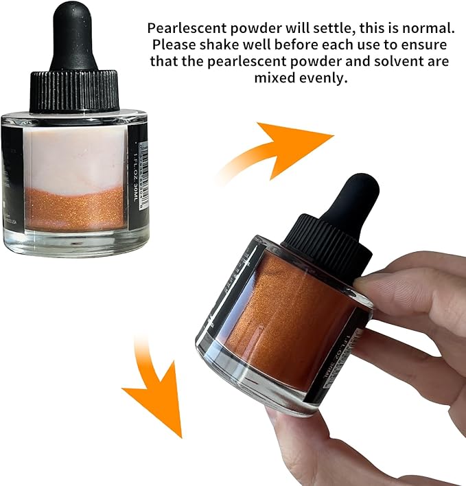 CSY art gallery Metallic -Pearlescent-Glitter Acrylic Ink -Shining Calligraphy Paint -Silver, Rose Gold Rich Pigments Perfect for Artists, Canvas, Rocks, Wood, Fabric, Ceramic (Galaxy Starlight Set)
