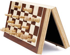 AMEROUS Chess Set, 15"x15" Folding Magnetic Wooden Standard Chess Game Board Set with Wooden Crafted Pieces and Chessmen Storage Slots