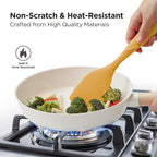 Kitchen Mama WaltzGrip Platinum Silicone Scraping Spatula: Heat Resistant, Seamless, Non Stick for Frying Pan Cookware, Safe, Flexible Bowl Scraper - Ideal for Mixing, Baking, Stirring (Yellow)
