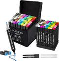 Banral 48 Colors Alcohol Markers Set, Dual Tip Alcohol Based Markers, Art Markers Pens for Artists Kids Adult Coloring, Permanent Illustration Sketch Markers for Drawing with Case and Holders
