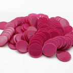 Set of 100 Opaque Plastic Learning Counters Mini Poker Chips Game Tokens with Storage Box (MediumVioletRed, 1.58 Inch)