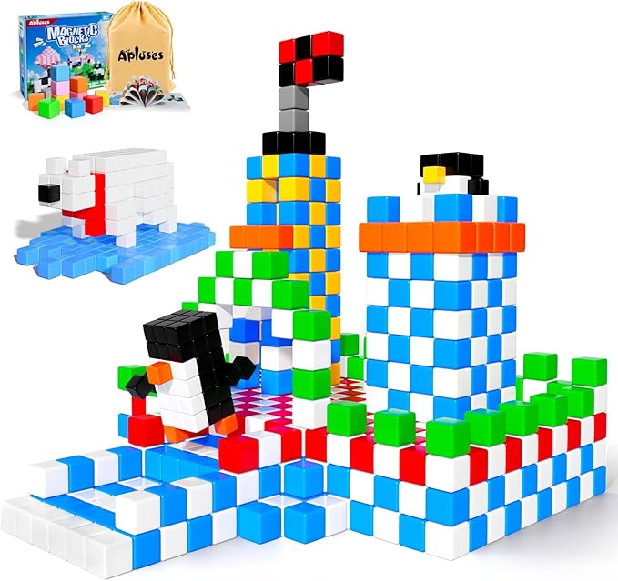Magnetic Blocks, Magnet Building Toys for Toddlers, Preschool Sensory Autism STEM Toys for 3+ Year Old Boys & Girls, Magnetic Cubes as for Kids Ages 3-5 4-8