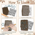 CHGCRAFT Polymer Clay Texture Sheets Cartoon Flowers Texture Stamp Sheets Silicone Texture Stamp Polymer Clay Texture Mat for Making Earrings Jewerly, Polymer Clay Earrings Tools