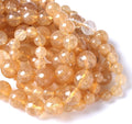 45pcs 8mm Natural Faceted Tea Watermenlon Jade Stone Beads for Jewelry Making Energy Healing Beads DIY Bracelet Necklace Accessories 15" (8mm, Faceted Tea Yellow Jade)