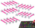 GEOCCI Flower Petal Tools for Dot Painting，50 Petal Shapes Dotting Tool，Mandala Dot Art Tools for Rocks，Embosssing Tools for Painting Dots （Pink）