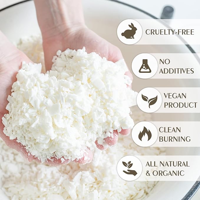 Soy Wax Flakes, Waxcanpy Natural Candle Wax, Organic Soy Wax for Candle Making from Farm, No Additives, Harmless and Pure (10lb)