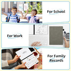 AGM Portable White Board Dry Erase Notebook, 8.4" x 6" Double Sided Folding Whiteboards with 3 Pens, Small Travel Dry Erase Board Skin-Friendly Material for Study, Meeting, Planning, Grey