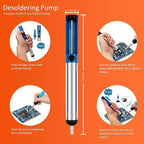 Electric Sodering Iron Kit set 110V 60W Adjustable Temperature Soldering Iron Digital Multimeter 5pcs Soldering Tips Solder Wire Stand, Desoldering Pump Tweezers Welding Tool Screwdriver wire stripper