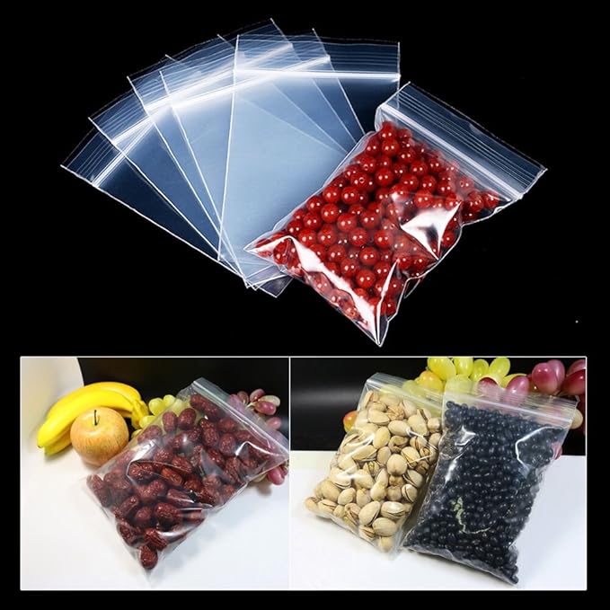 Small Plastic Bags for Jewelry 300pcs 3 Assorted Sizes Clear Zipper Baggies Jewelry Storage Bags 2 Mil for Beads Board Games Pill Travel 2.4 x 3.5/3.5 x 5/4 x 6 Inch (8 Sizes to Choose from)