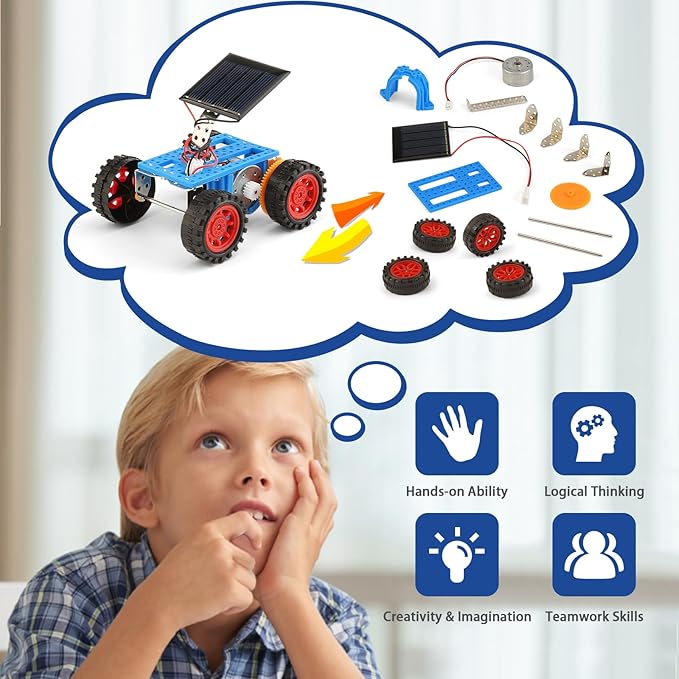 Bulk STEM Solar Robot Kits, STEM Building Toys for 6 7 8 10 12 13 Year Old Boys Girls Crafts, Robotics Science Kits for Kids 8-12 8-10 6-8, Classroom School Gifts Engineering Coding Motor Car Projects