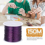 492FT Jewelry Wire 32 Gauge Tarnish-Resistant Copper Beading Wires Roll Bulk for DIY Crafts Jewelry Making, Purple Wire