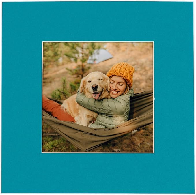 11x14 Mat for 8.5x11 Photo - Precut Teal Blue Picture Matboard for Frames Measuring 11 x 14 Inches - Bevel Cut Matte to Display Art 8.5 x 11 Inches - Acid Free ONE MAT with Backing Board & Clear Bag