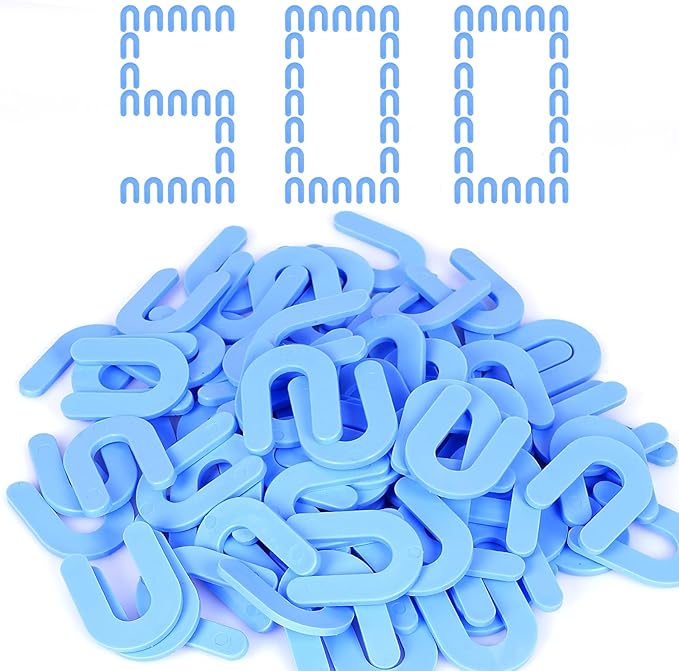 Horseshoe Shim Tile Spacers 1/16 Inch Tile Spacers U Shape Plastic Shims for Tile Leveler Spacers (1/16 Blue 500 pieces)