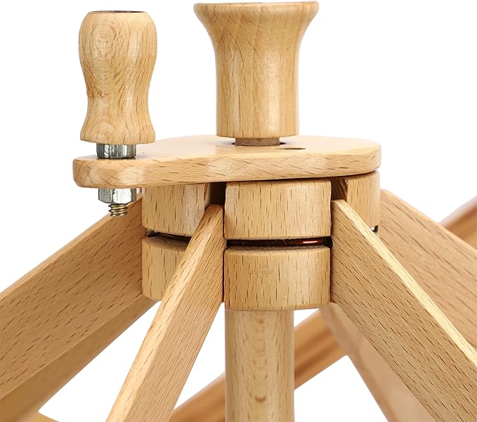Beechwood Umbrella Swift Yarn Winder | 24" Extra-Large Wooden Ball Winder for Skeins & Hanks | Smooth Rotating Swift for Knitting & Crocheting