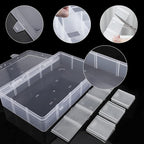 15 Large Grids Plastic Organizer Box with Dividers, Clear Compartment Container Storage for Washi Tapes Beads Crafts Jewelry Fishing Tackles, Size 11 x 6.3 x 2.2 in