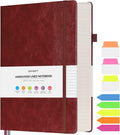Lined Journal Notebook, Large A5 Hardcover Leather Journal, 312 Numbered Pages Work Notebook, 100gsm No Bleed Paper, College Ruled Notebook for Women Men School Office, 5.75" x 8.38", Burgundy