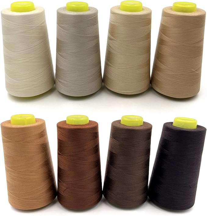 Tortoise 8 Cones of 3000 Yards Each Spool Thread for All Purpose Sewing, Serger, Overlock, Quilting, Machine - 100% Polyester - 40S/2