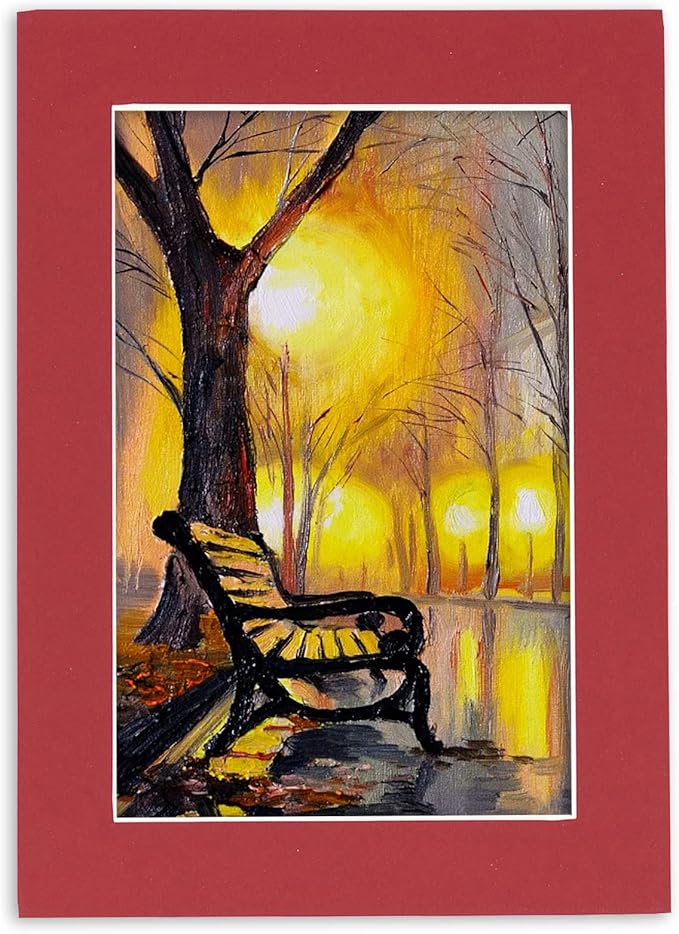 6x8 Mat for 8x10 Frame - Precut Mat Board Acid-Free Show Kit with Backing Board, and Clear Bags Deep Red 6x8 Photo Matte Made to Fit a 8x10 Picture Frame Matboard for Framing, Pack of 100 Mats