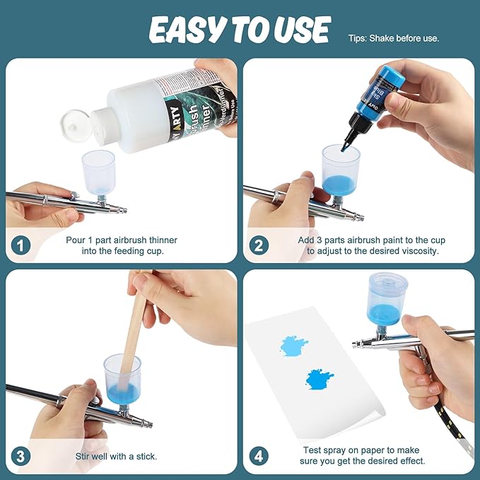 HOMY ARTY Airbrush Thinner - 16.9 Fl Oz, Water-Based Acrylic Paint Thinner, to Improve Color Flow for Shoes, Clothes, Metal and Plastic Models