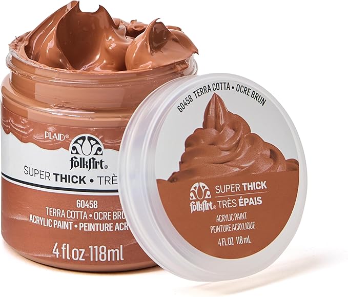 FolkArt Super Thick Acrylic Paint with a Textured Finish, Terra Cotta, 4 oz
