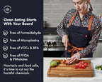Sonder Los Angeles, Thick Sustainable Acacia Wood Cutting Board for Kitchen with Juice Groove, Sorting Compartment, Charcuterie 16x12x1.5 in (Gift Box Included)