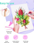 Woomer Premium Acrylic Paint Markers, Auto Liquid Ink, Non-Toxic 36 Colors Acrylic Pens with Soft Brush Tip, Wood Fabric Rock Painting Marker with Case for Teen Artist DIY Crafts