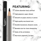 Creative Mark Cezanne Premium Colored Pencils Black Set of 12 - Highly-Pigmented Coloring Pencils for Drawing, Blending, Coloring, and More