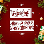 Christmas Stencils for Crafts Reusable Christmas Doormat Stencils Xmas Holiday Stencil for Painting on Wood Door Mats Fabrics Decor
