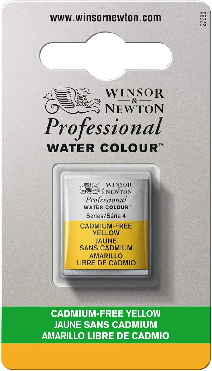 Winsor & Newton Professional Water Colour Paint, Half Pan, Cadmium-Free Yellow